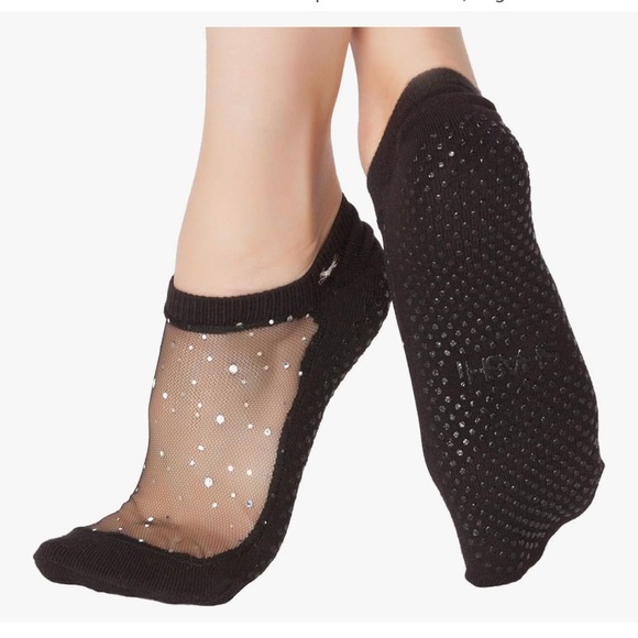 Shashi Black Star Mesh Grip Socks - Picture 1 of 3